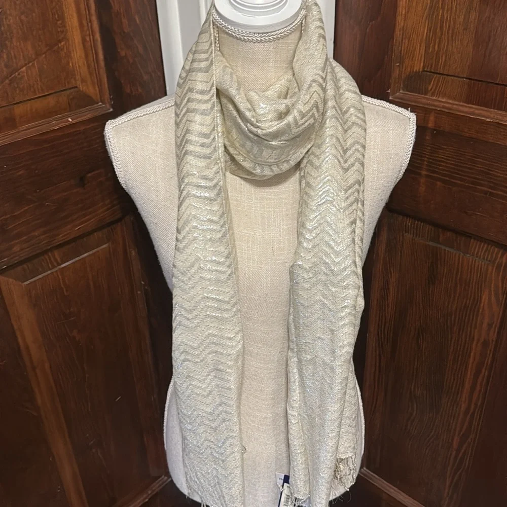 Apt.9 Metallic Chevron Print Scarf / Wrap